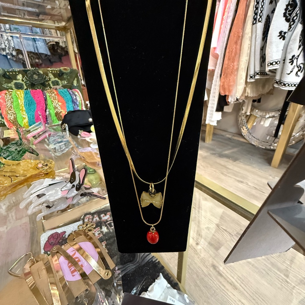 Peter+June Tomato and Pasta Layered Necklace